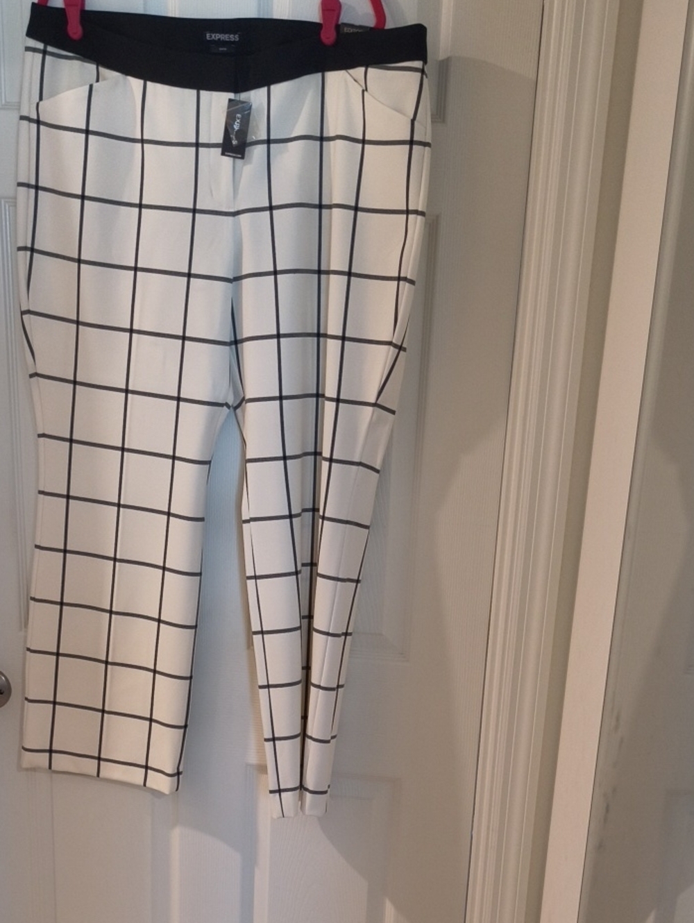 Express Black-and-White Grid Pants